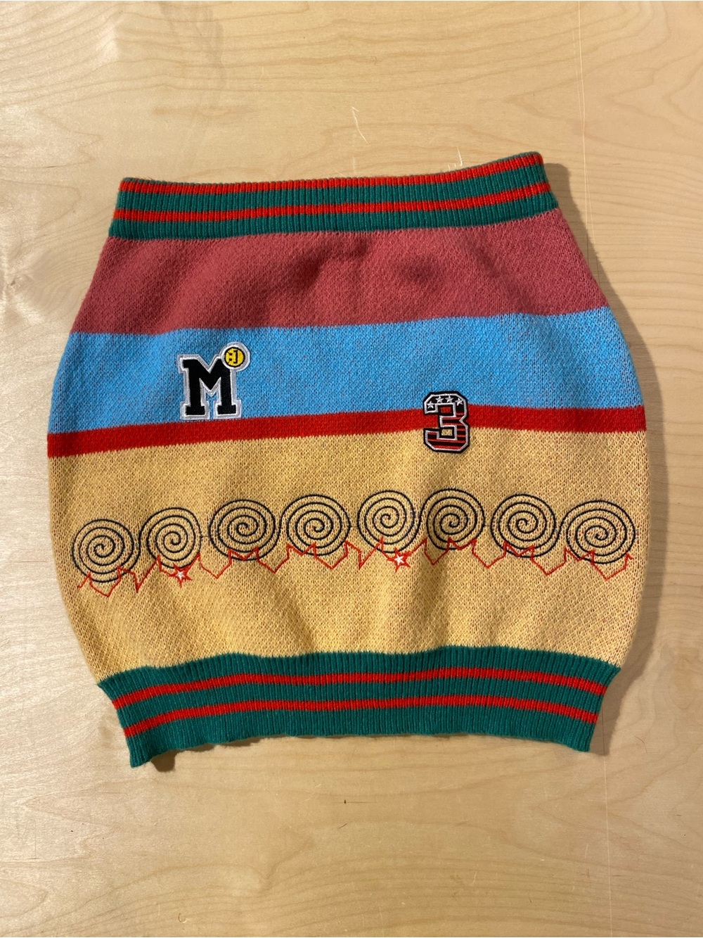 Daisy Striped Knit Midi Skirt in Pink, Blue & Yellow 2X (SZ)